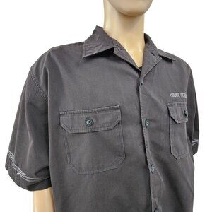House Of Blues Charcoal Short Sleeve Button-Up Shirt Mens X-Large